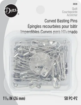 1-1/16" Curved Basting Pins, Nickel, 50 pc