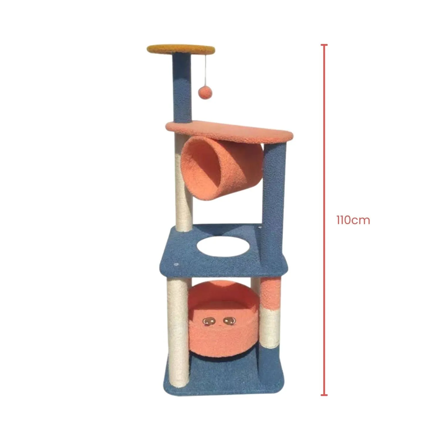 110cm Emoji Plush Cat Tree with Sisal Rope - Floofi