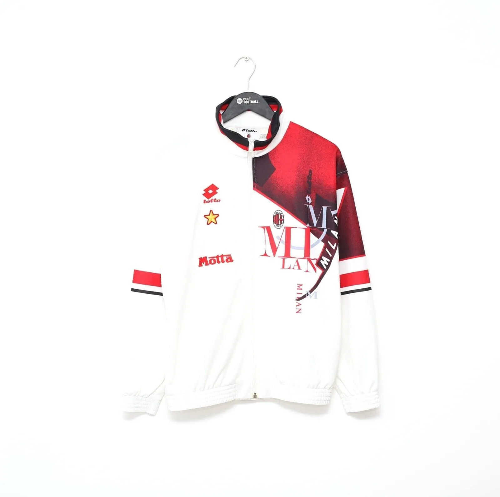 1993/94 AC MILAN Vintage Lotto Football Track Top Jacket (M)