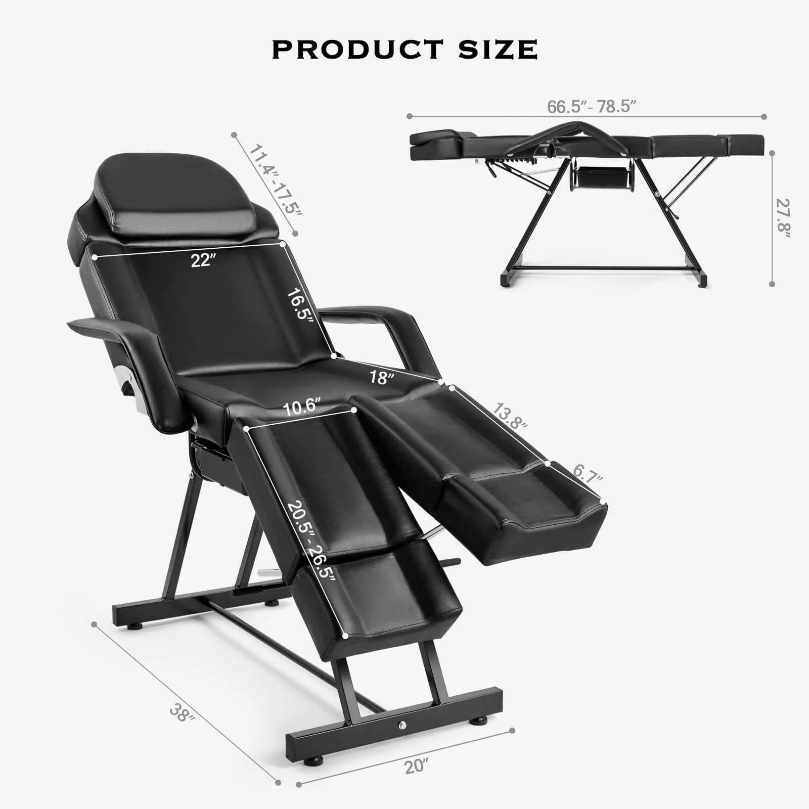 #2009 Massage Table Facial Bed with Tray,Split Footrests