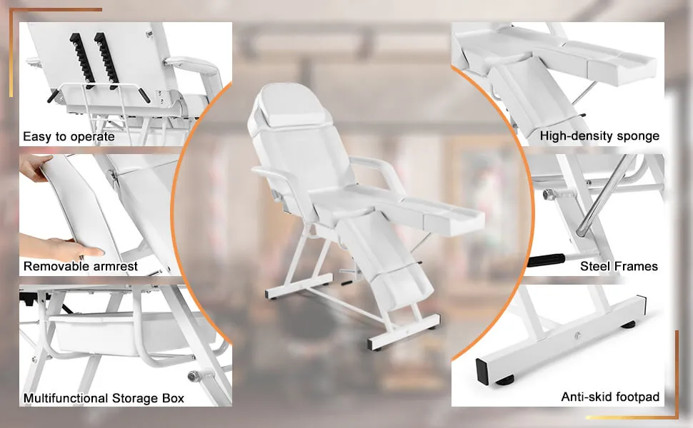 #2009 Massage Table Facial Bed with Tray,Split Footrests