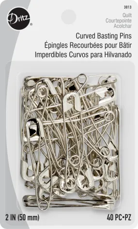 2" Curved Basting Pins, Nickel, 40 pc