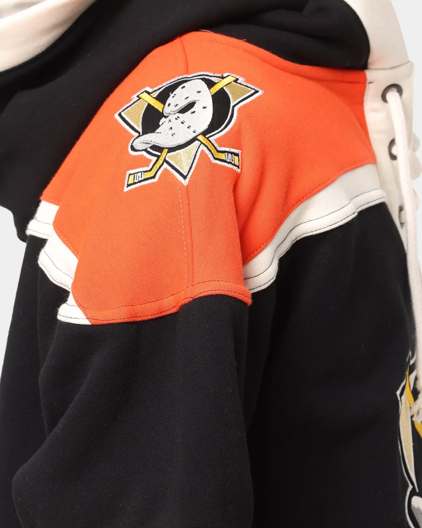 47 Brand Anaheim Ducks NHL Lacer Hoodie Jet Black/White/Orange