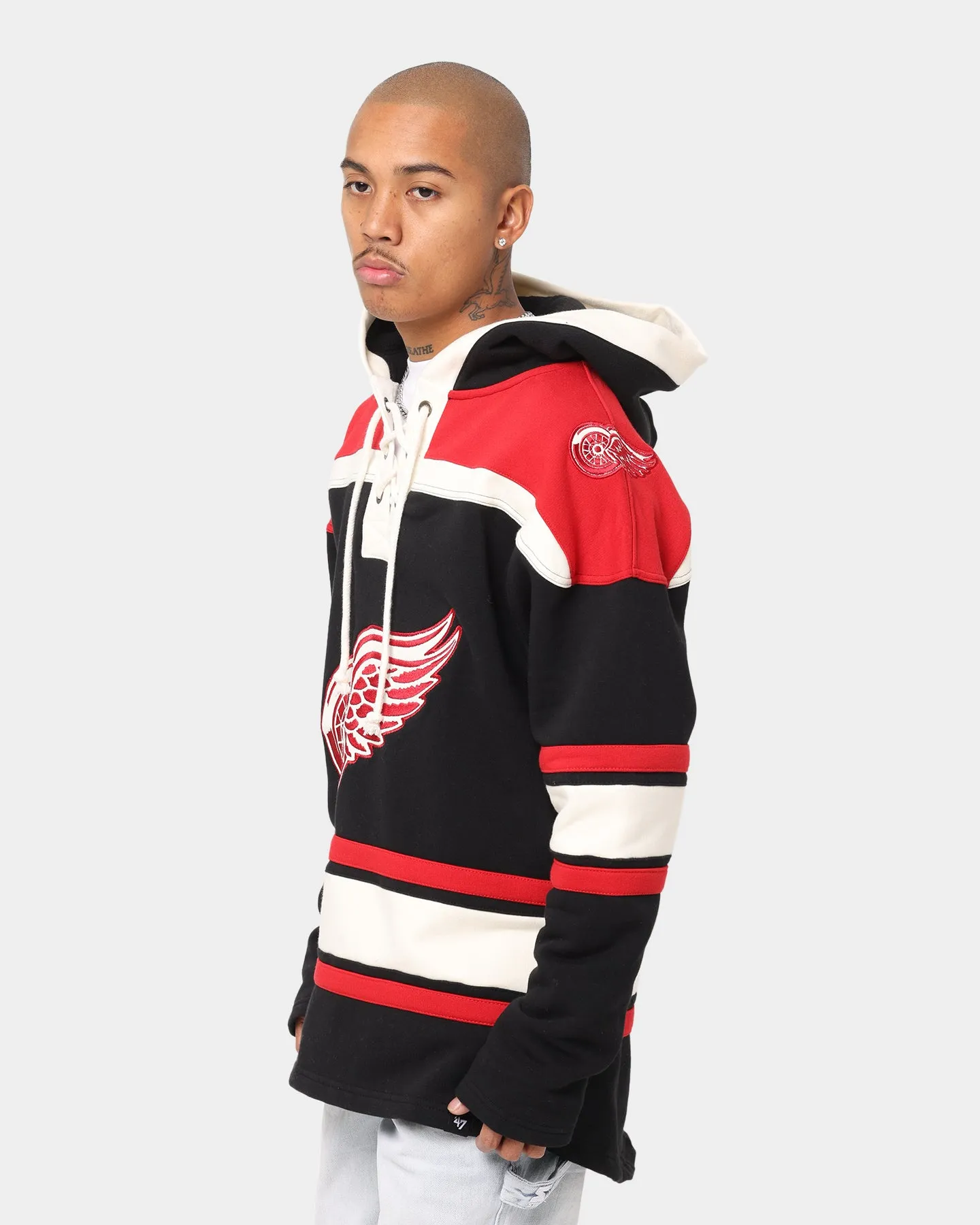 47 Brand Detroit Red Wings NHL Lacer Hoodie Jet Black/Red/White