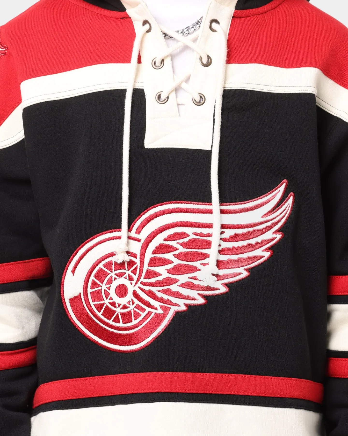 47 Brand Detroit Red Wings NHL Lacer Hoodie Jet Black/Red/White