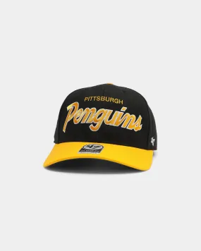 47 Brand Men's Pittsburgh Penguins Script MVP DP Snapback Black/Gold