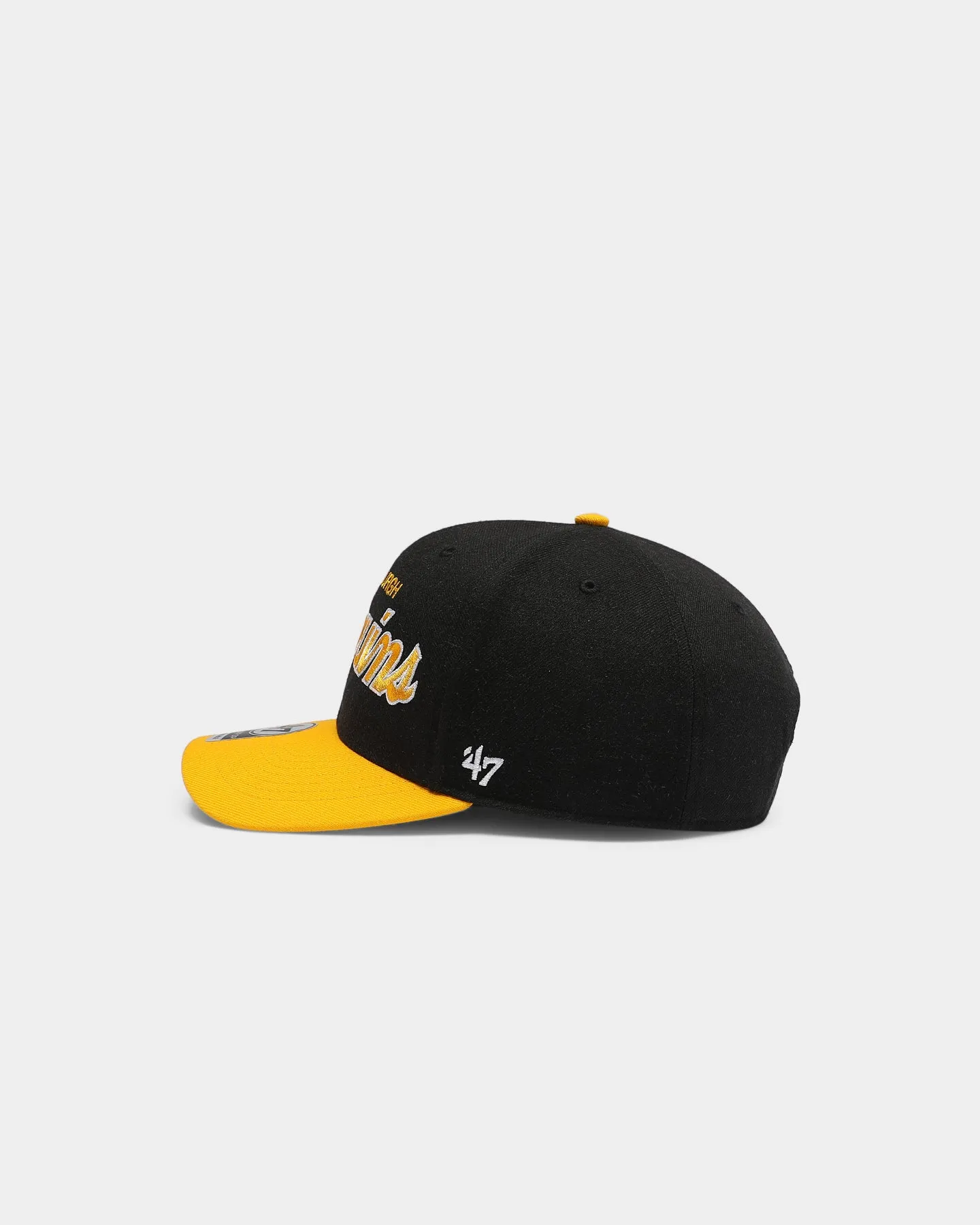 47 Brand Men's Pittsburgh Penguins Script MVP DP Snapback Black/Gold