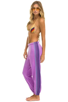 5 STRIPE SWEATPANTS - NEON PURPLE // PURPLE