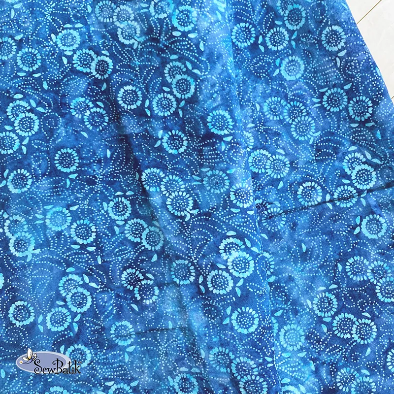 54" Batik Linen - Medora Flora - Delft