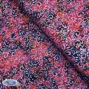 54" Batik Linen - Phoenix - Dark Berry