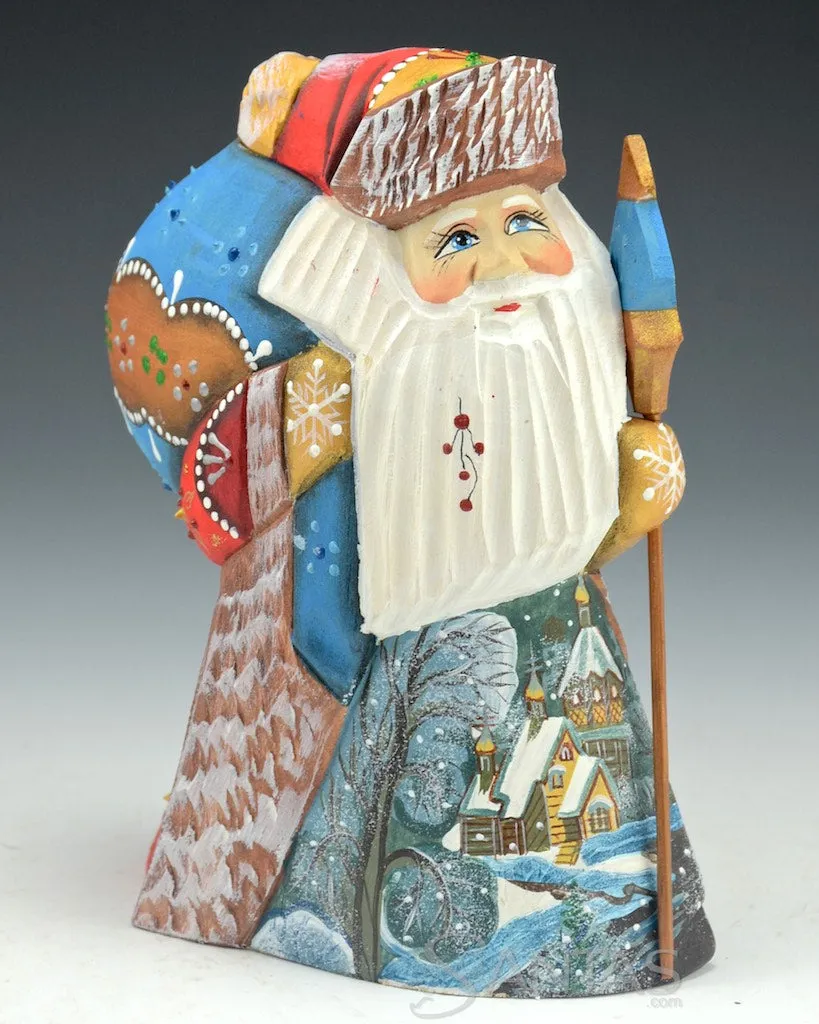 6 inch Russian Santa with Winter Scene