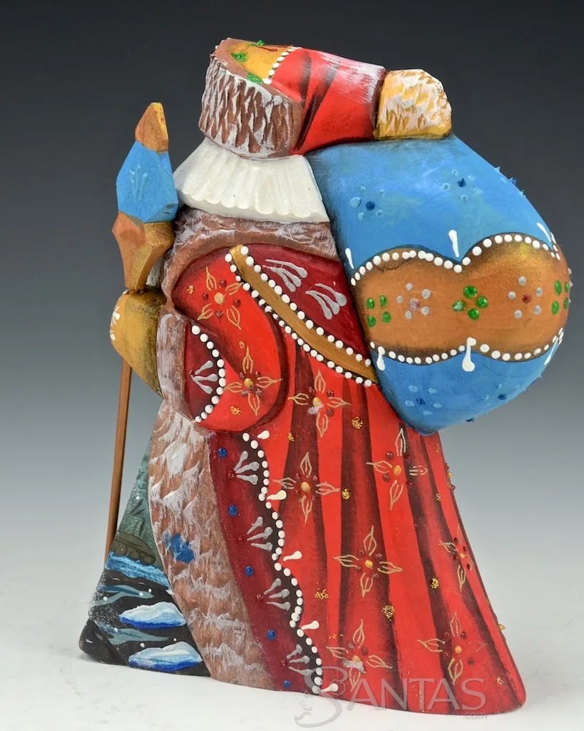 6 inch Russian Santa with Winter Scene