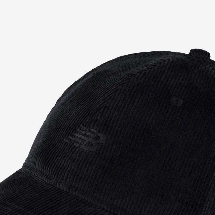 6-Panel Washed Corduroy Hat - Black