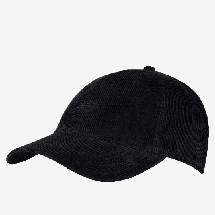 6-Panel Washed Corduroy Hat - Black