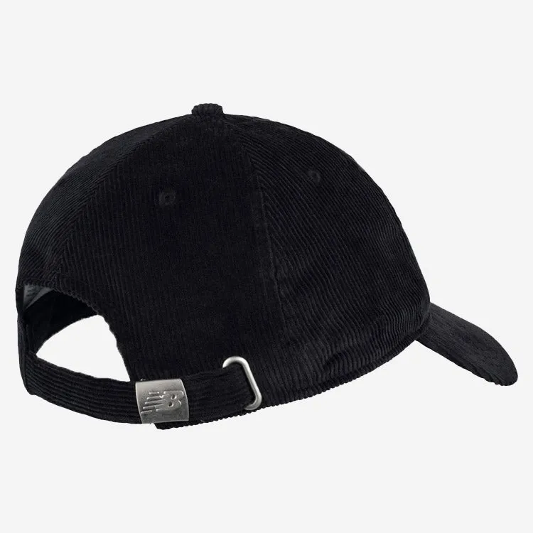 6-Panel Washed Corduroy Hat - Black