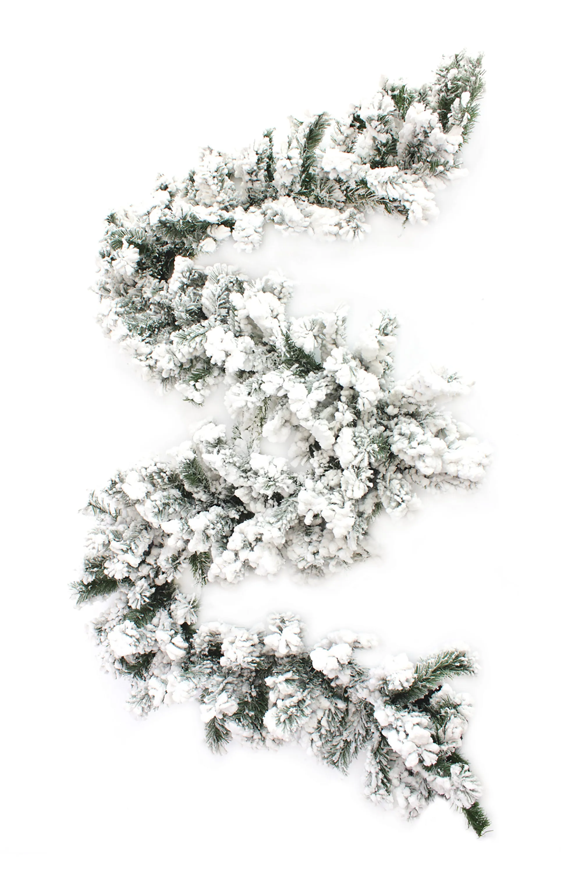 9' Heavy Snow Flocked Alpine Garland