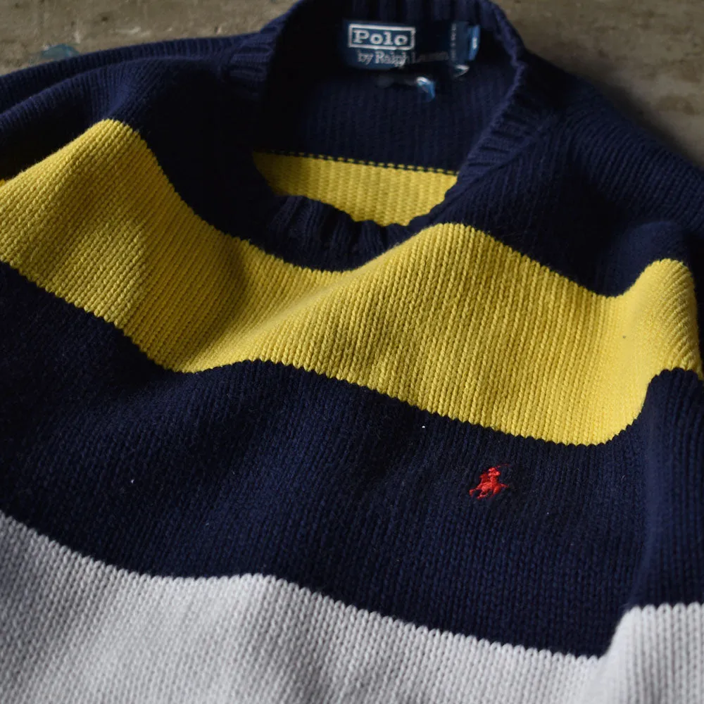 90's　Polo Ralph Lauren/ポロ ラルフローレン ボーダーニット コットンセーター　230222