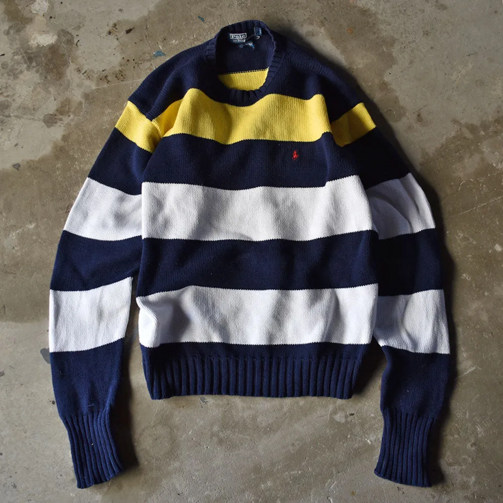 90's　Polo Ralph Lauren/ポロ ラルフローレン ボーダーニット コットンセーター　230222