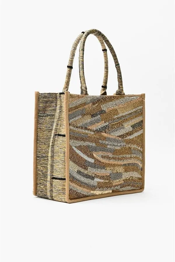 AB23831 Golden Layers Beaded Tote