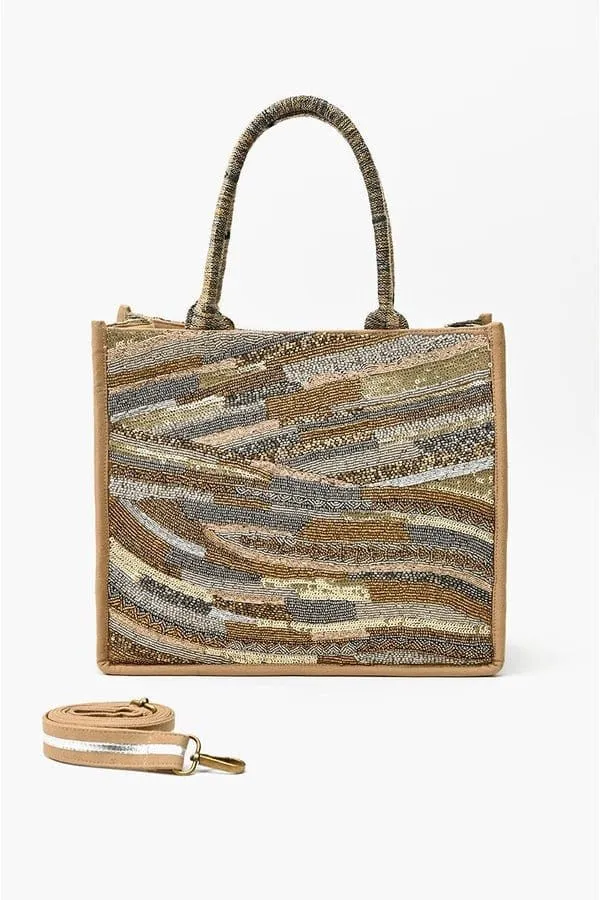 AB23831 Golden Layers Beaded Tote