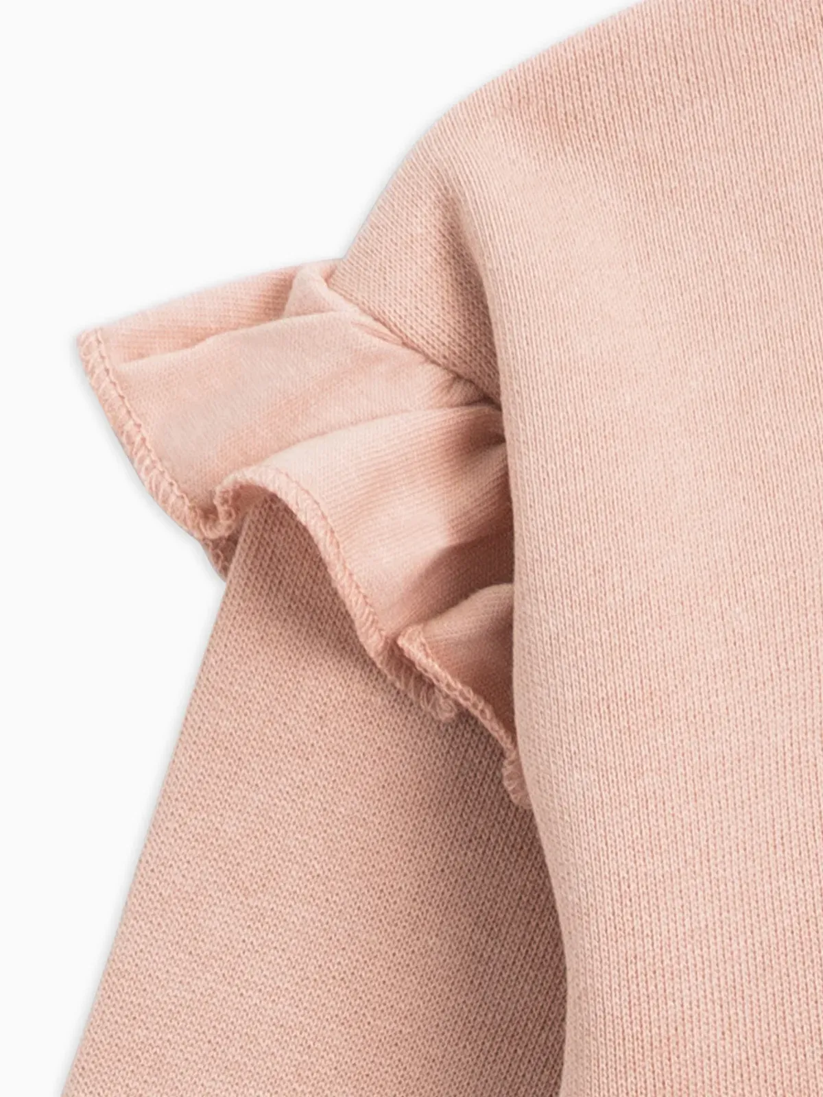 Abbie Ruffle Pullover Sweatshirt - Fawn