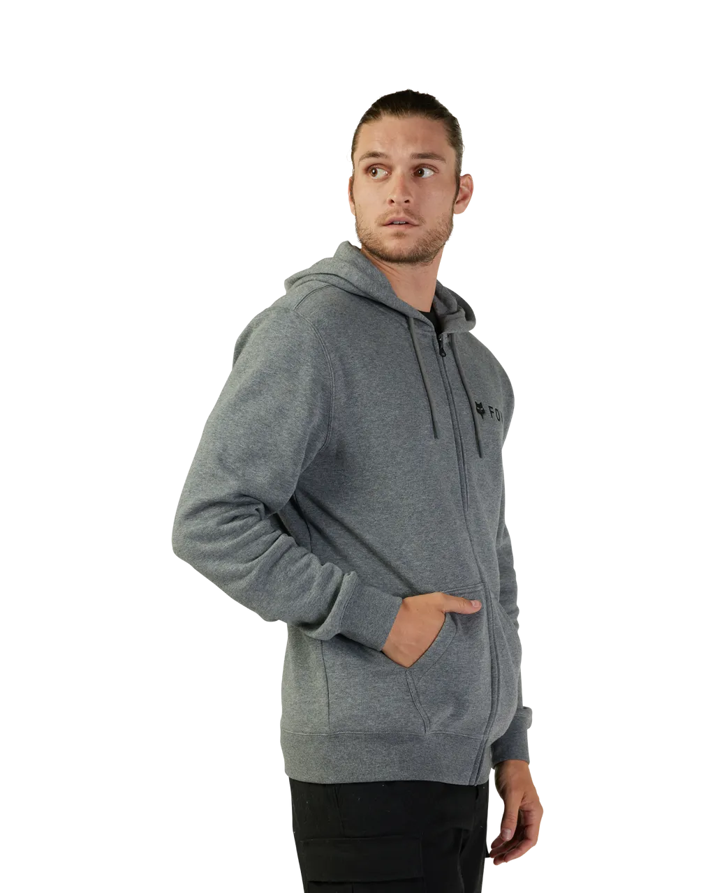 Absolute Fleece Zip Hoodie in Heather Graphite