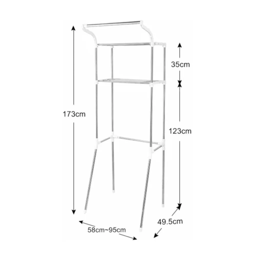 Adjustable 2-Tier Over Toilet Storage Shelf, 10kg Load, Gominimo