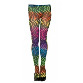 Adults Rainbow Animal Party Zebra Tights