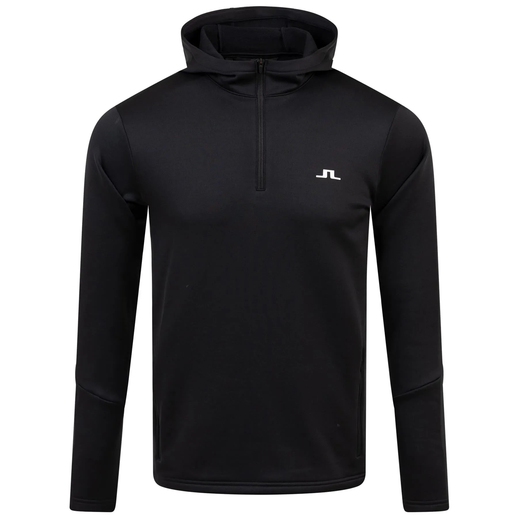 Aerial Regular Fit Quarter Zip Stretch Fleece Hoodie Black - SS24