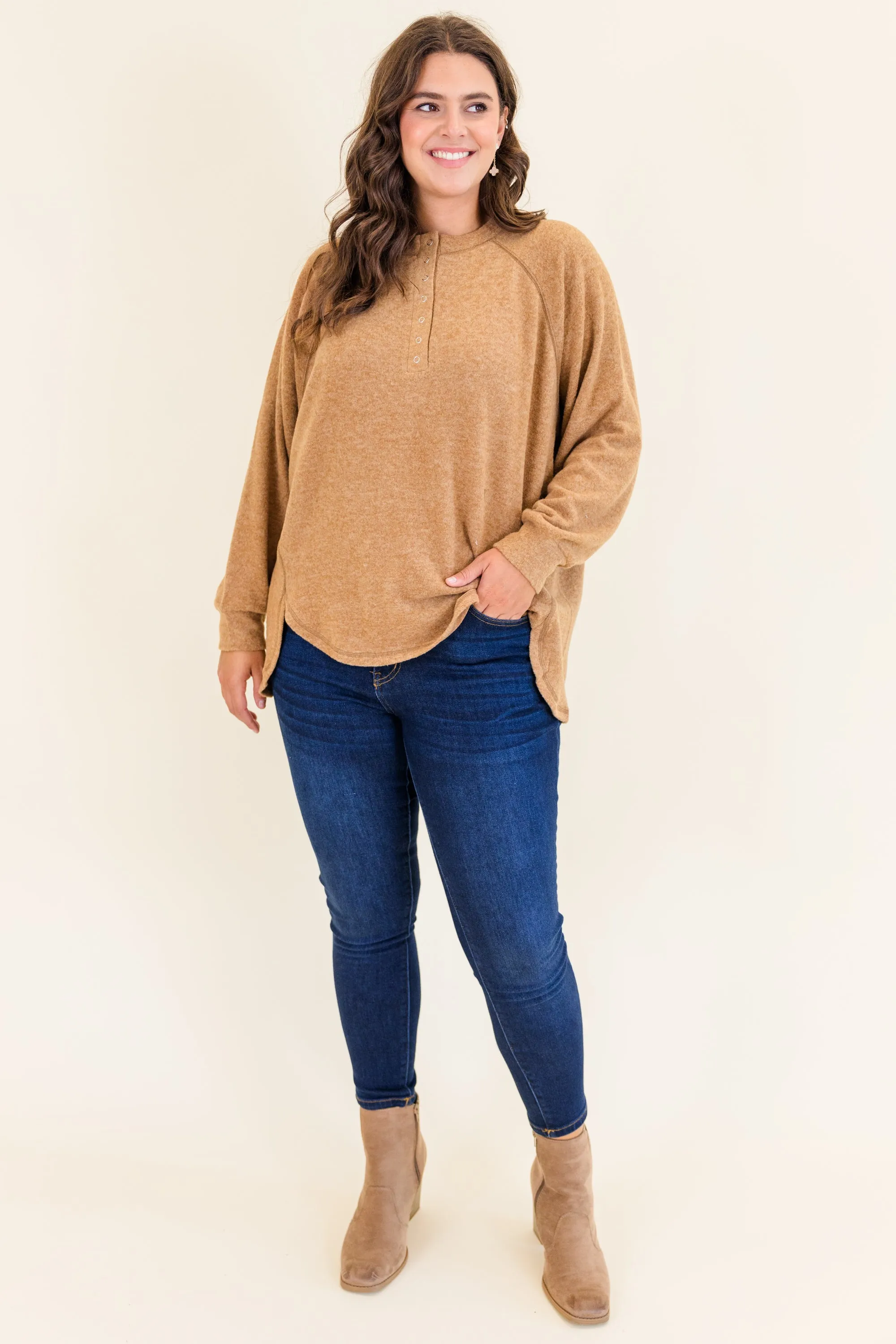 All The Feels Pullover, Deep Camel