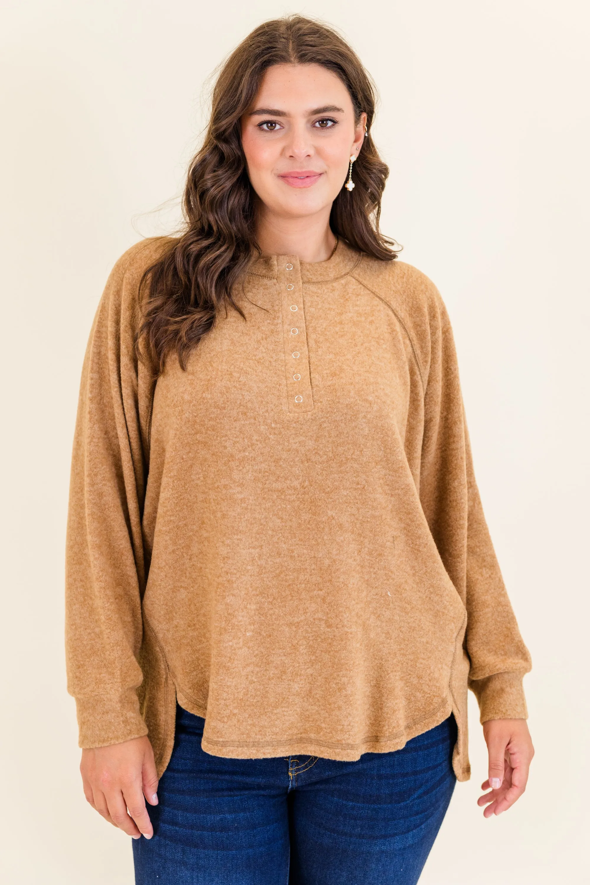 All The Feels Pullover, Deep Camel