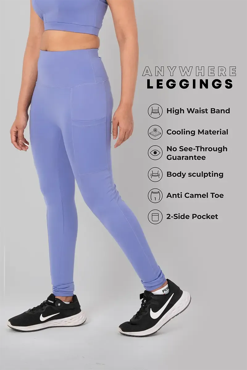 Anywhere Women's Leggings with Side Pockets - Lilac