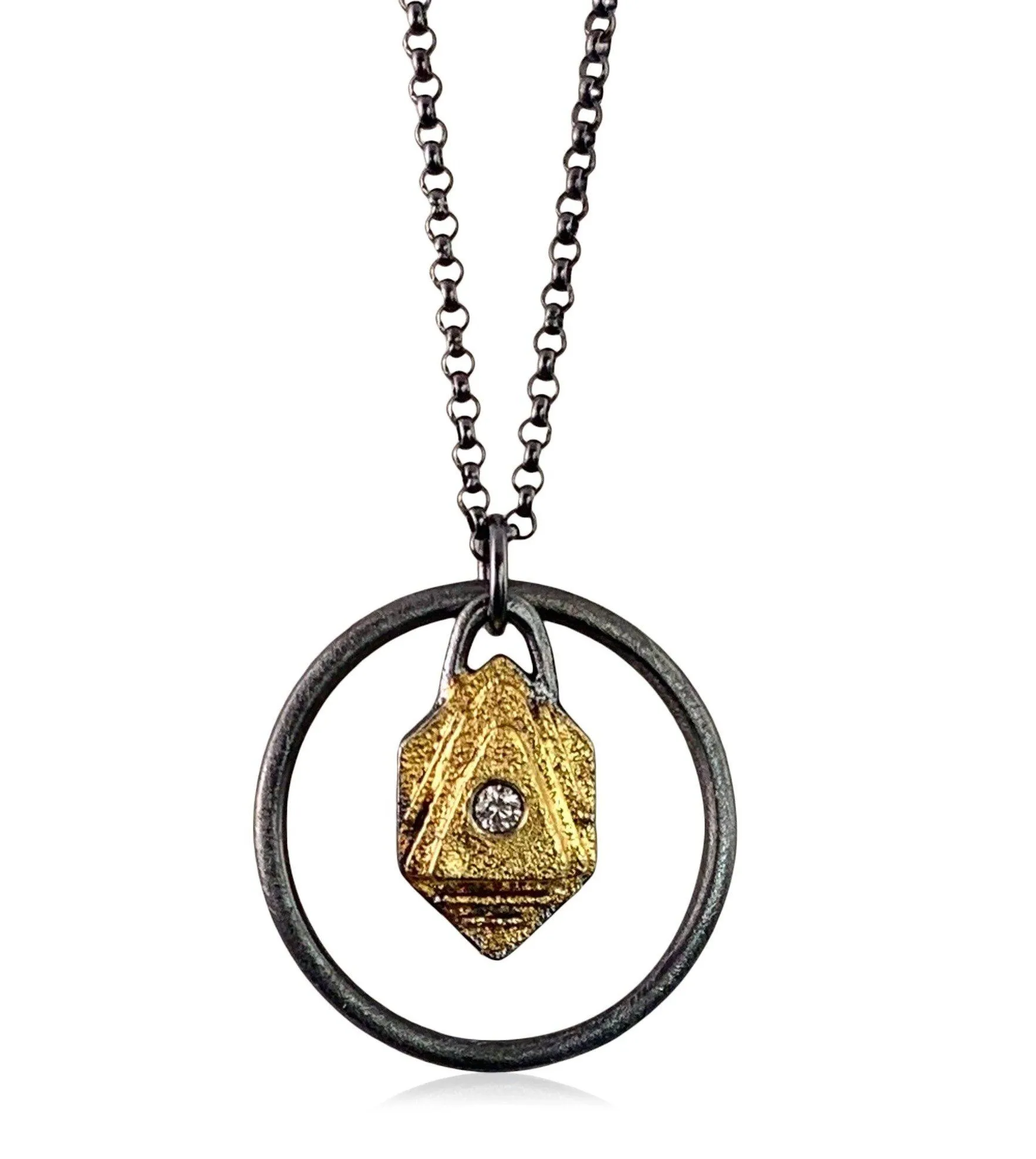 Atlantis Circle Pendant - Gold