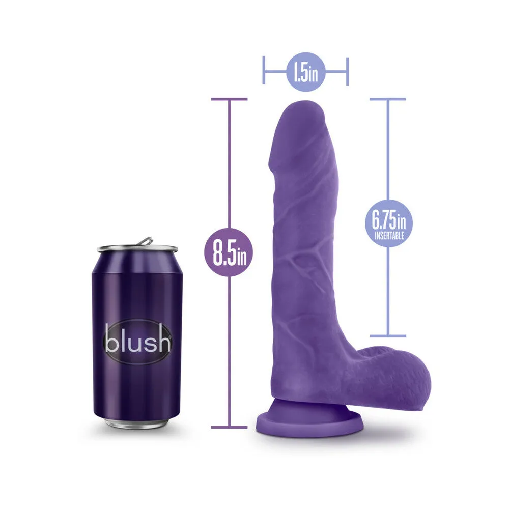 Au Naturel Bold Thrill 8.5 in. Posable Dual Density Dildo with Balls Purple