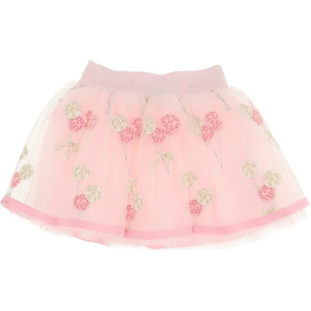 Baby Girls Pink Floral Tulle Skirt