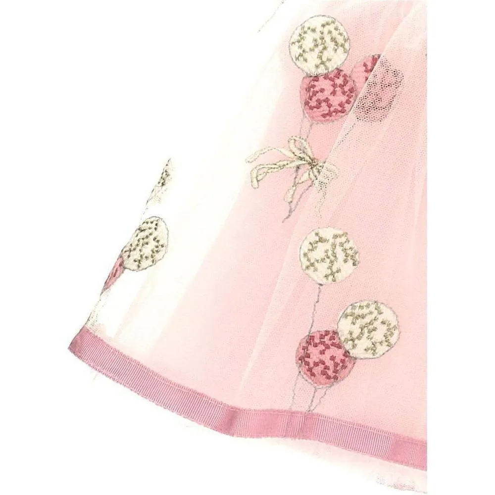 Baby Girls Pink Floral Tulle Skirt