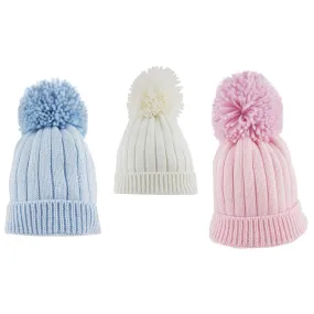 Baby Ribbed Pom Pom Hat