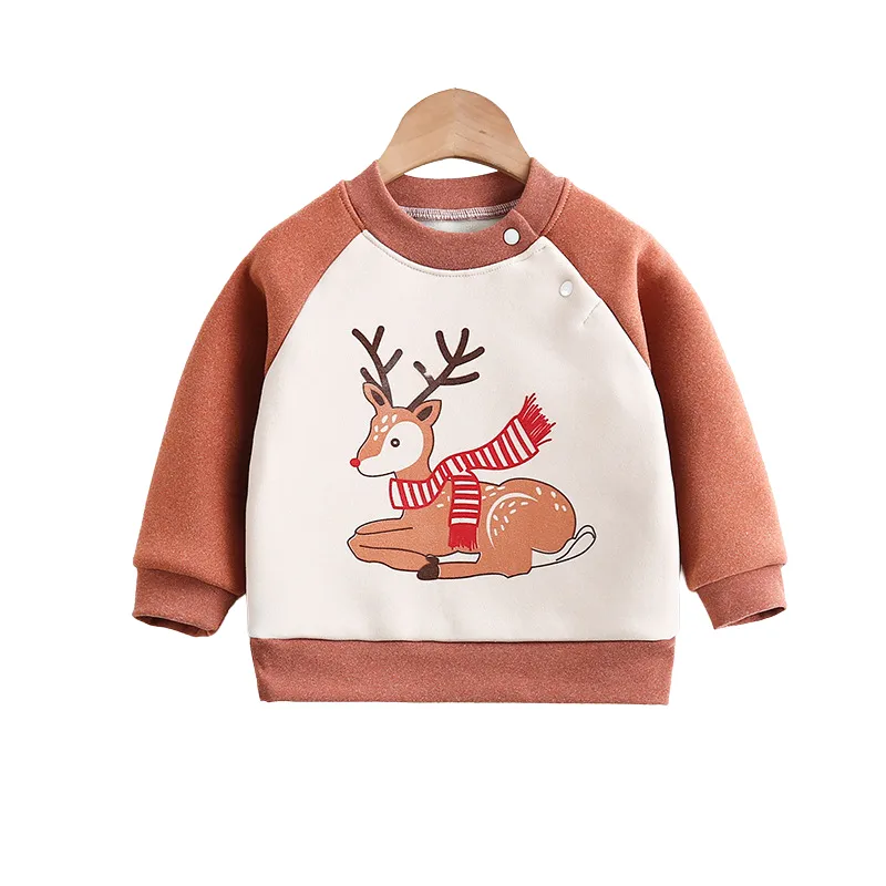 Baby Toddler Cartoon Pattern Fleece Warm Pullover