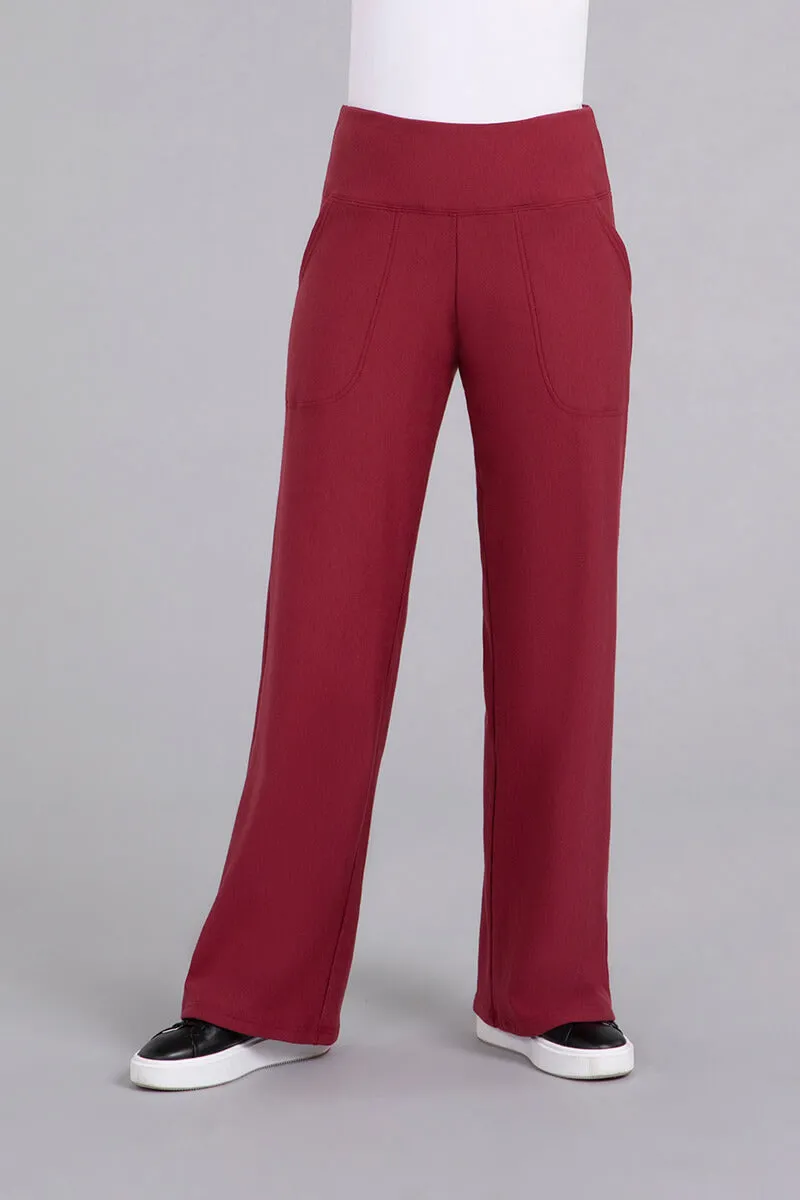 Bamboo Fleece Straight Leg Pant | Cherry