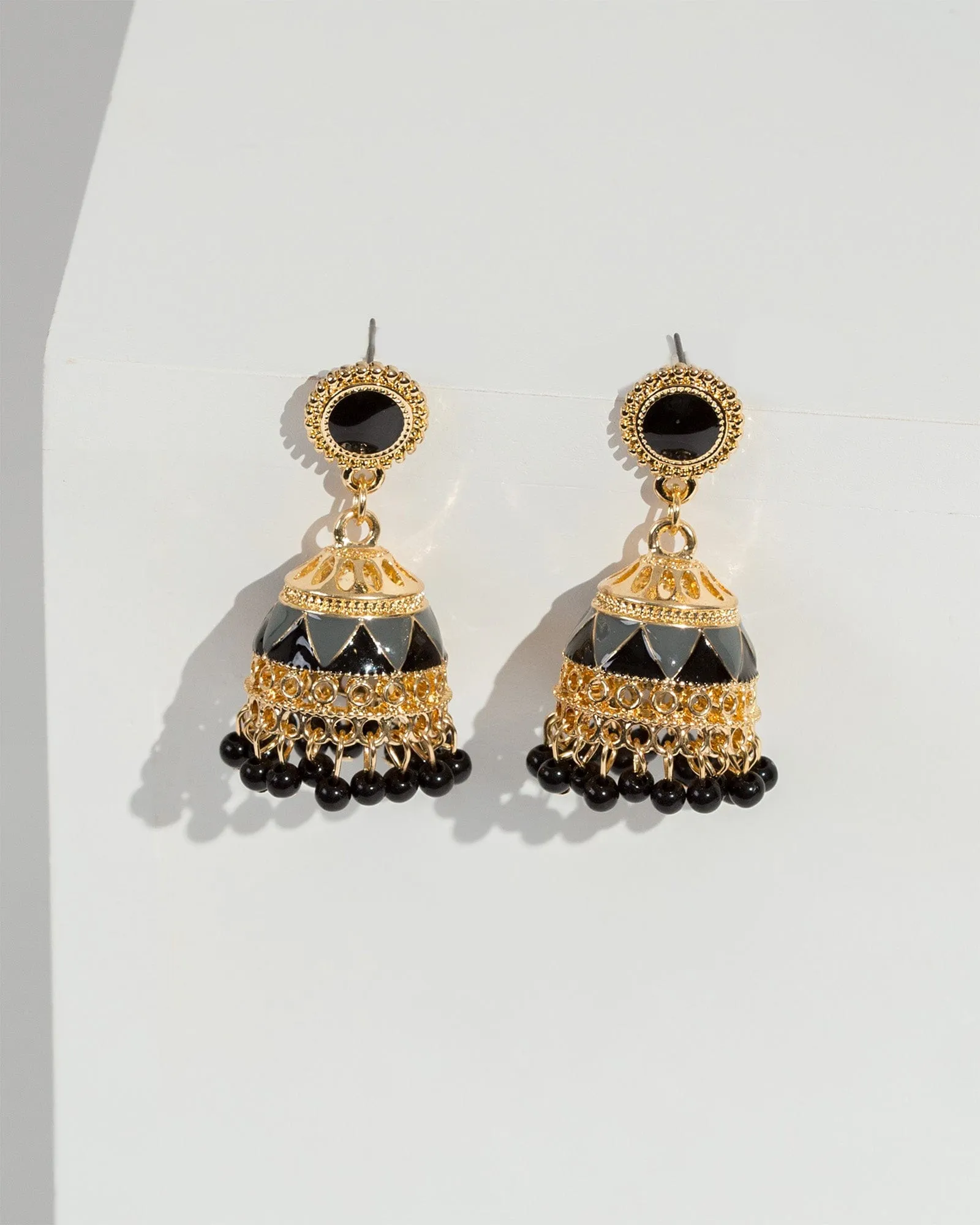 Black Beaded Earrings