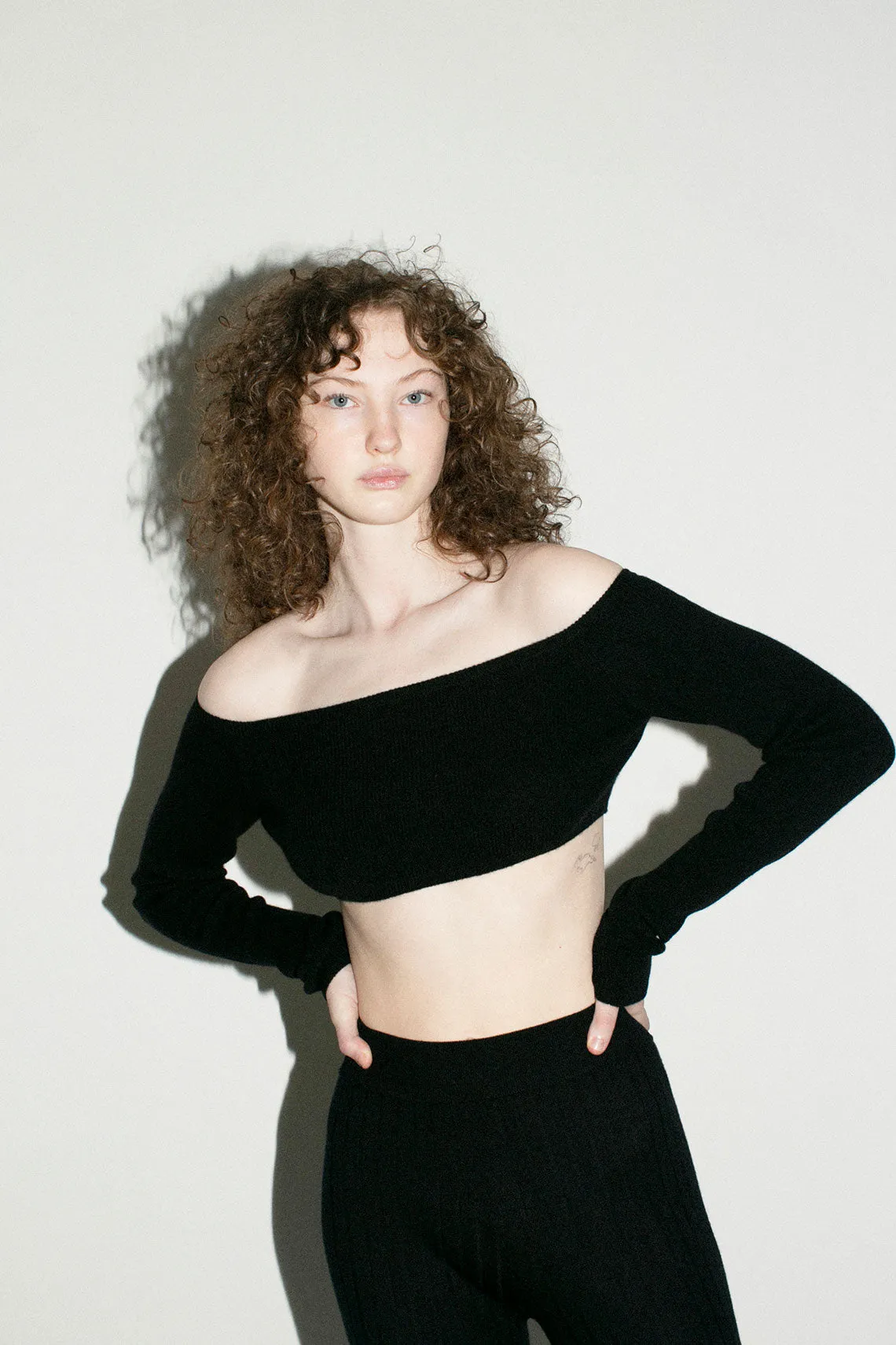 Black Cashmere Gina Crop Sweater