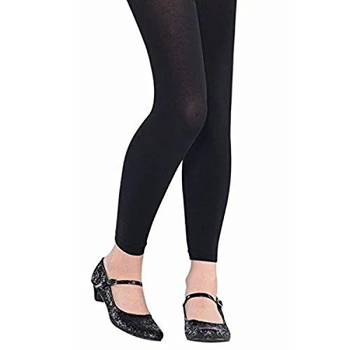 Black Footless Tights for Kids (1 Pair) - One-Size Fits Most - Perfect for Dance, Gymnastics & Fun Costumes