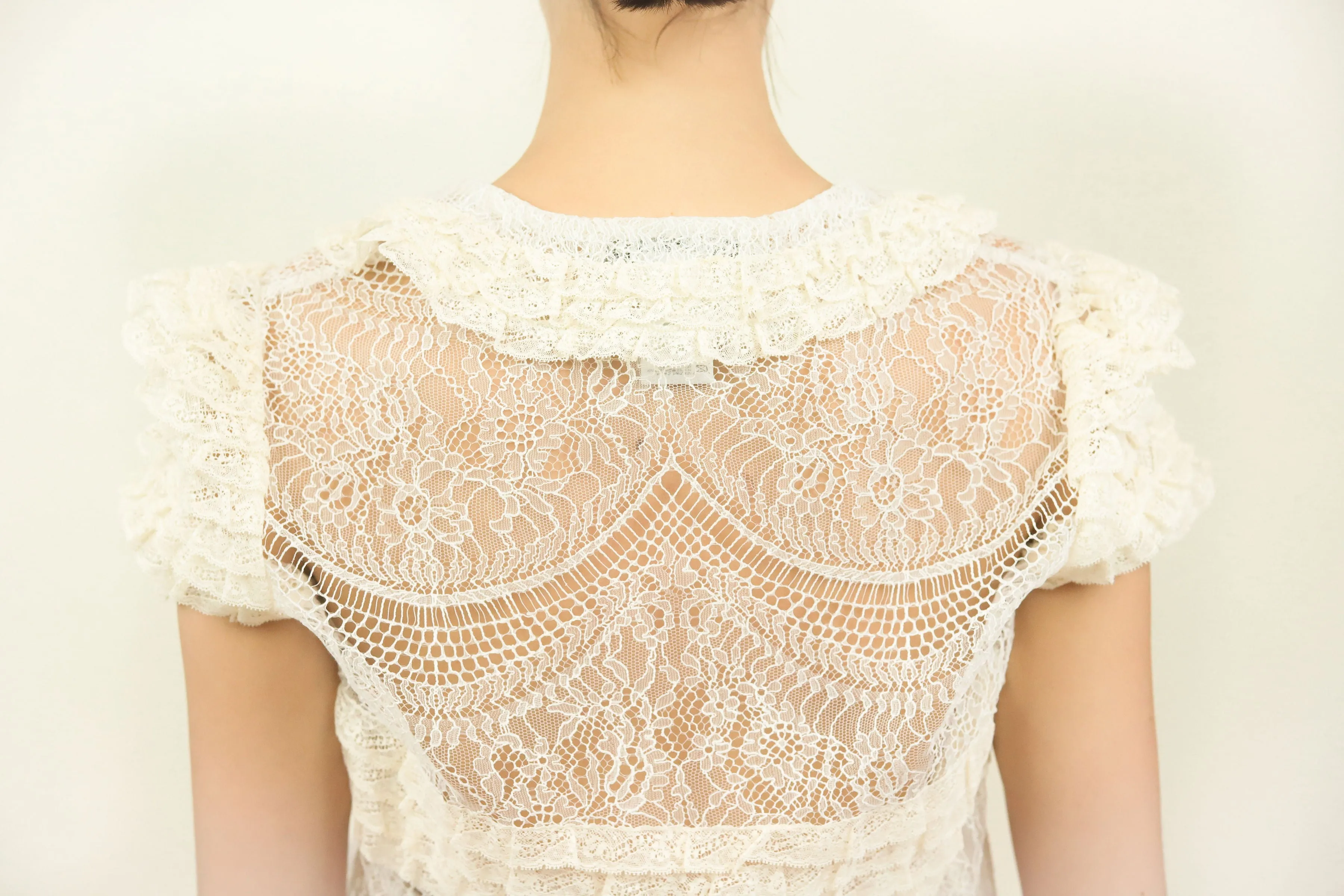 Blumarine Lace Ruffled Top