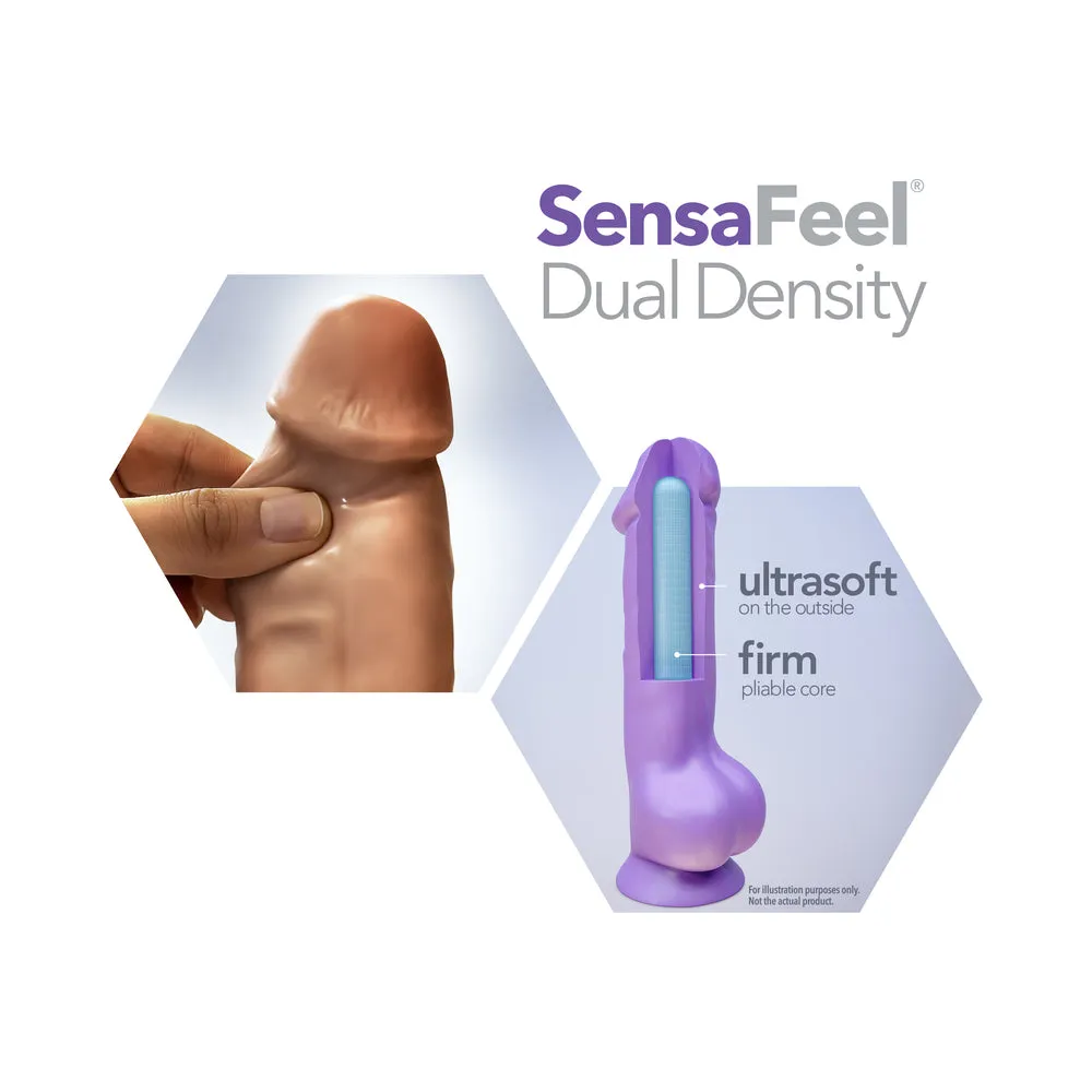 Blush Au Naturel Big Billy 9 in. Posable Dual Density Dildo with Balls & Suction Cup Tan