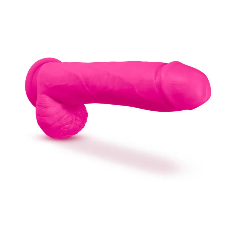 Blush Au Naturel Bold Huge 10 in. Posable Dual Density Dildo with Balls & Suction Cup Pink