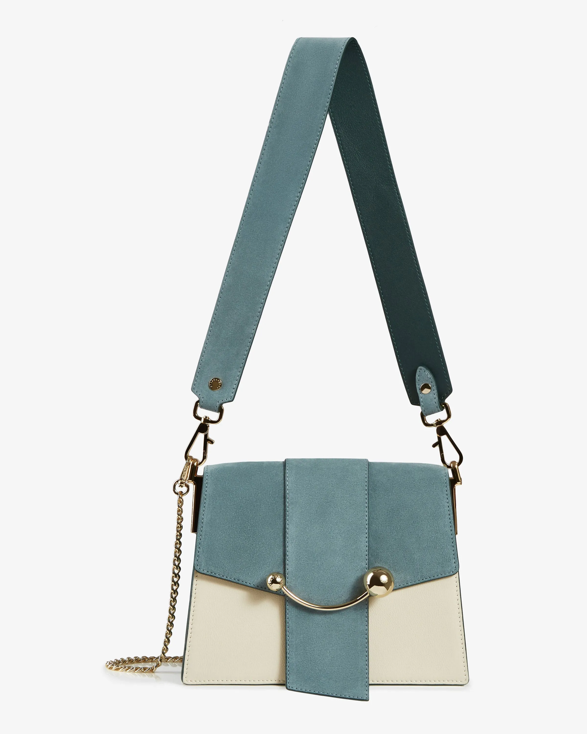 Box Crescent - Leather/Suede Duck Egg Blue/Diamond/Bottle Green