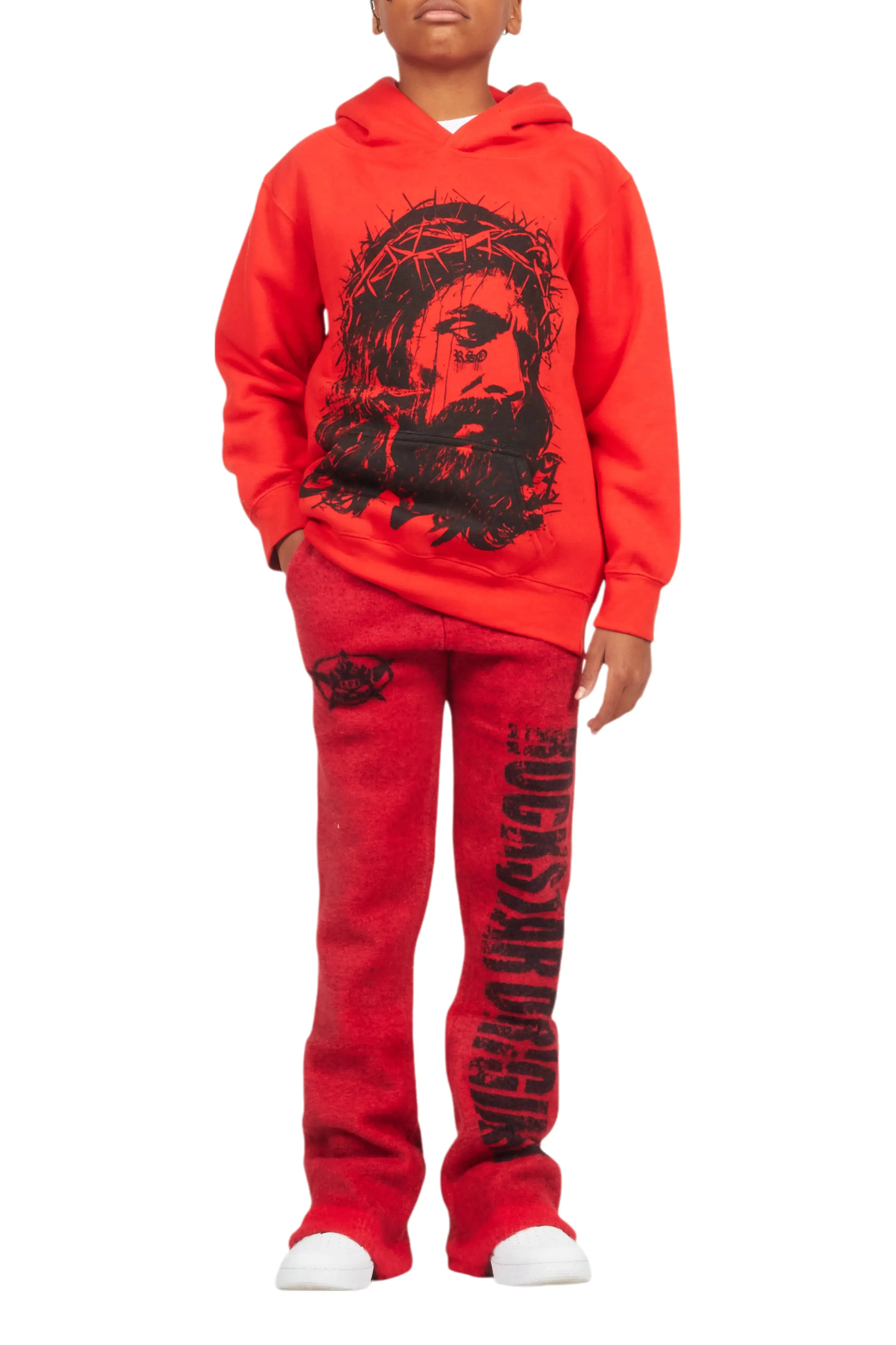 Boys Bedros Red Graphic Hoodie