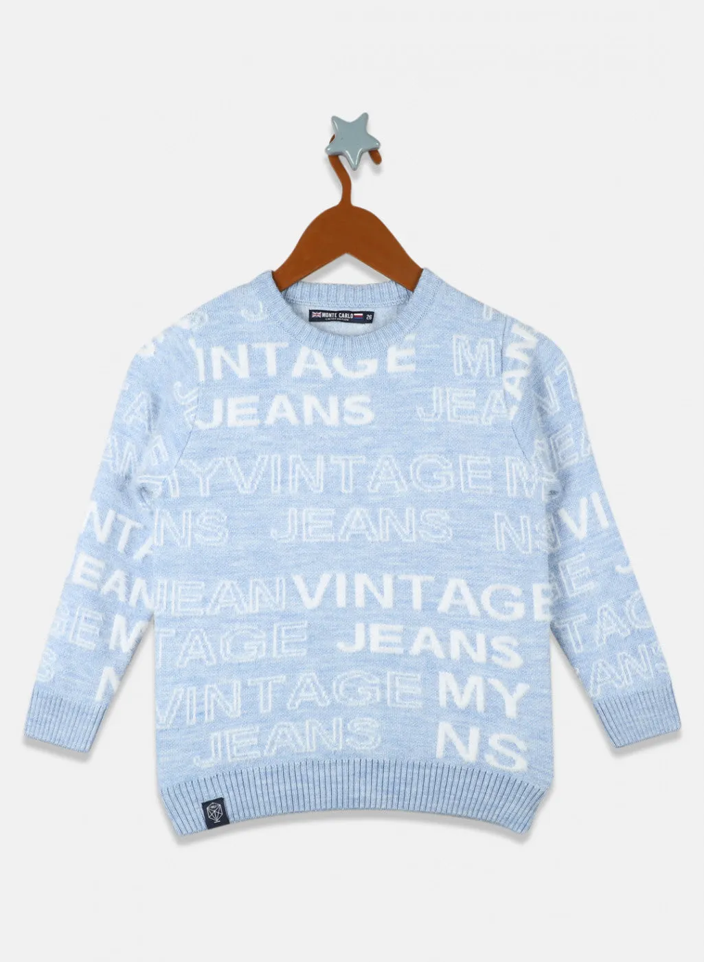 Boys Blue Jaquard Pullover