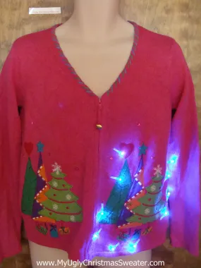 Bright Pink and Pastels Light Up Ugly Christmas Jumper