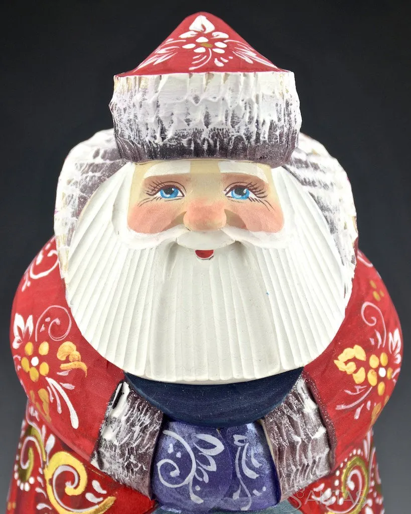 Bundled Up Russian Santa with Scenic Toybag